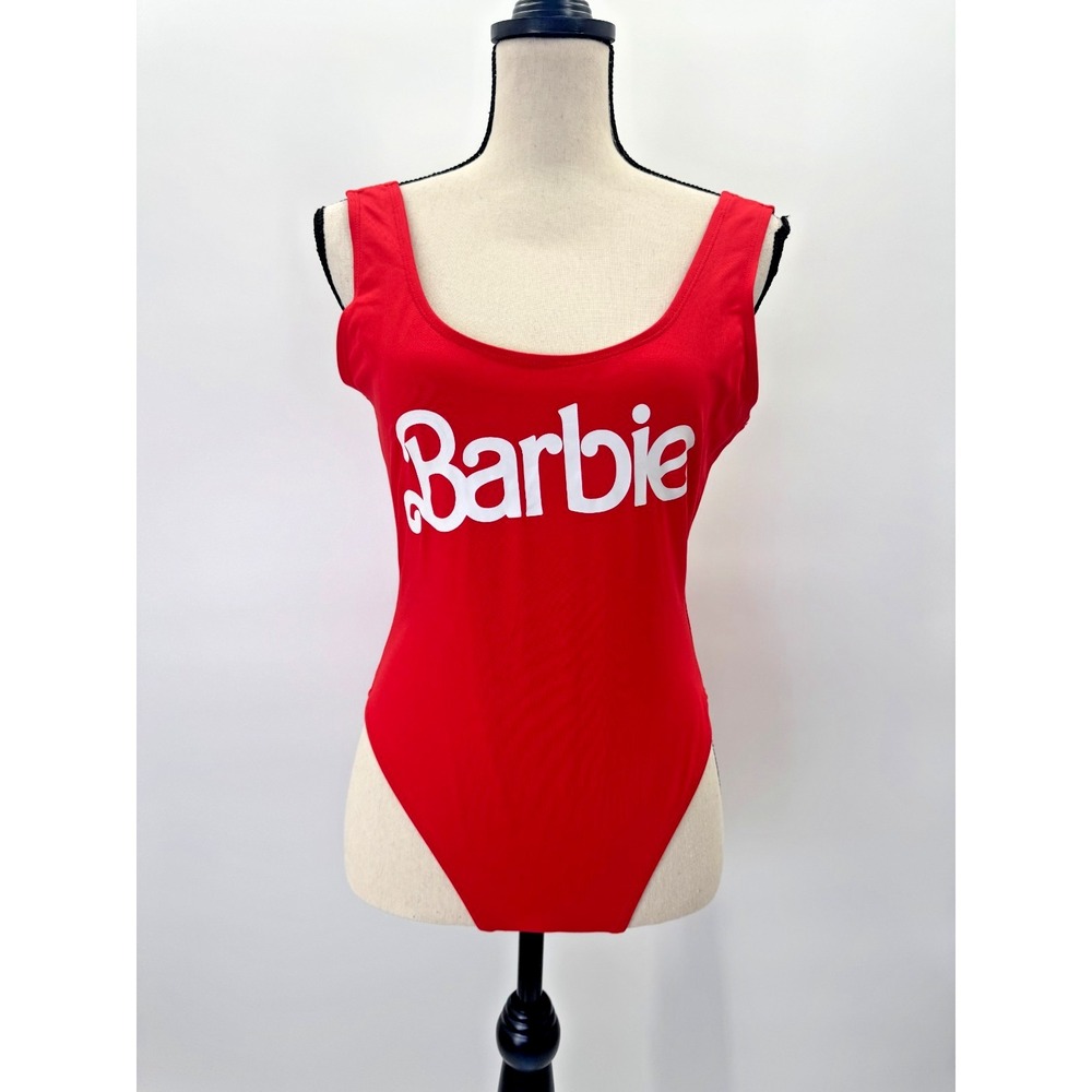 Red Barbie One Piece Bathing Suit XL Swim Beach Poolside High Cut Summertime